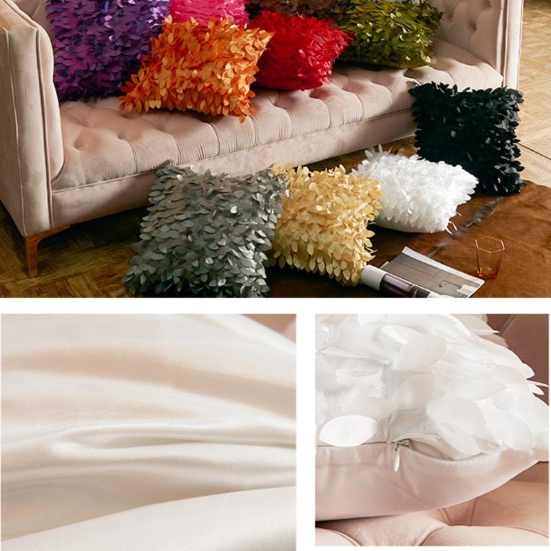 Pillow Cover 42x42cm Soft Decorative 3D Leaf Cushion Case Unique Touching For Sofa Couch Bed In Living Room