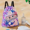 Kids Drawstring Swimming Bag Oxford Cloth Waterproof Dry Wet Separation Drawstring Bag for Boys Girls Small Purple