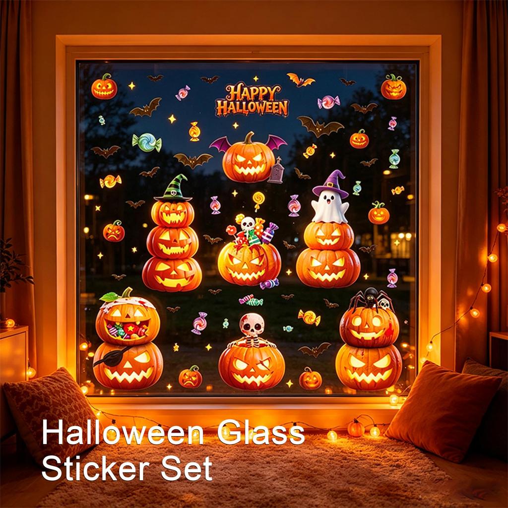 Halloween Window Cling Stickers Set for Glass Decoration