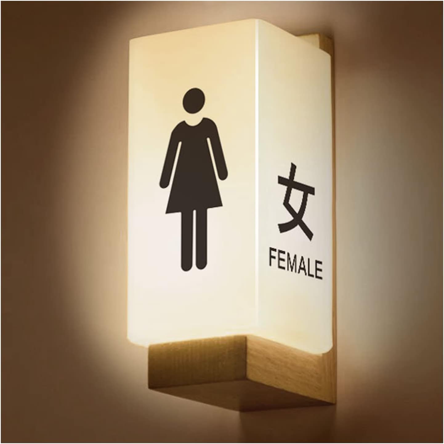

Restroom Sign, with Light, Toilet Washroom Sign, Male Female Boy Girl Toilet Sign, Bathroom Sign Decor, for Business Lounge Display Sign Sign(D) F