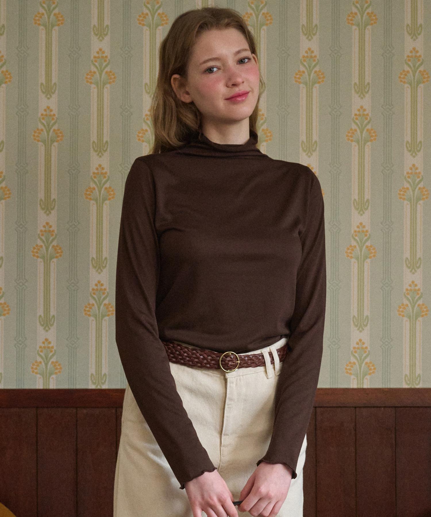 Rosiro Layered Frill Long-Sleeves Brown Brown/Free