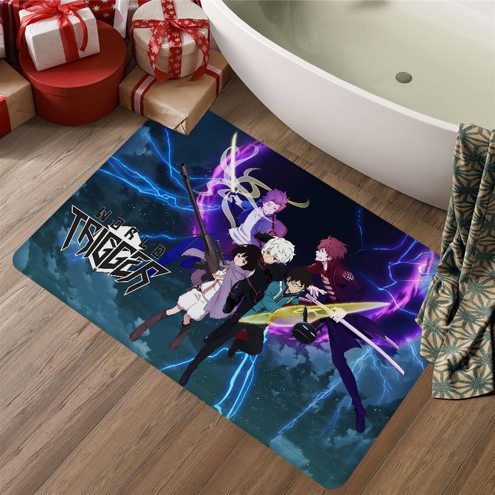 World T-Trigger Cartoon Floor Mat Non-Slip Laundry Room Mat Laundry Decor Balcony Child Living Room Household Carpets