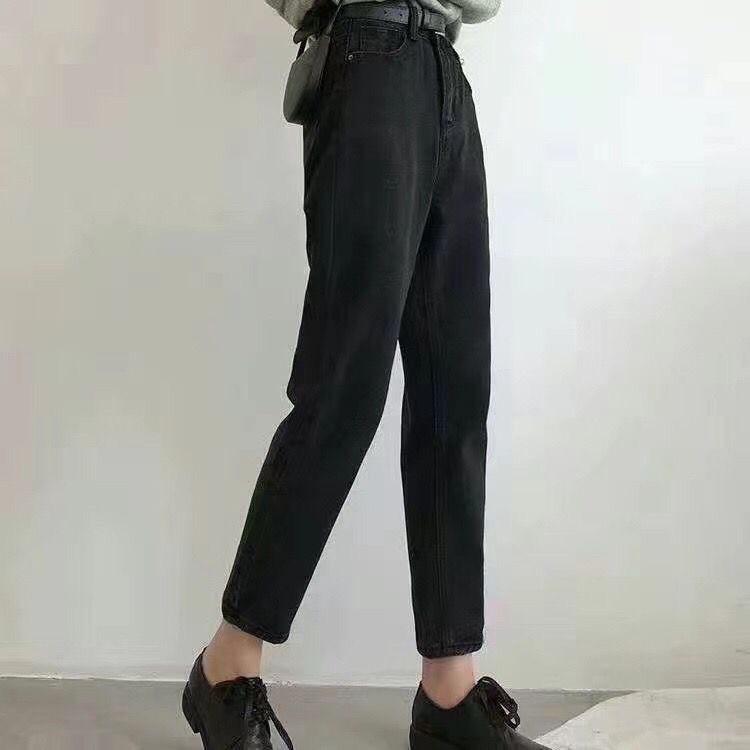 2025 Winter Women s High-Waisted Velvet Slimming Warm Wide-Leg Jeans XS