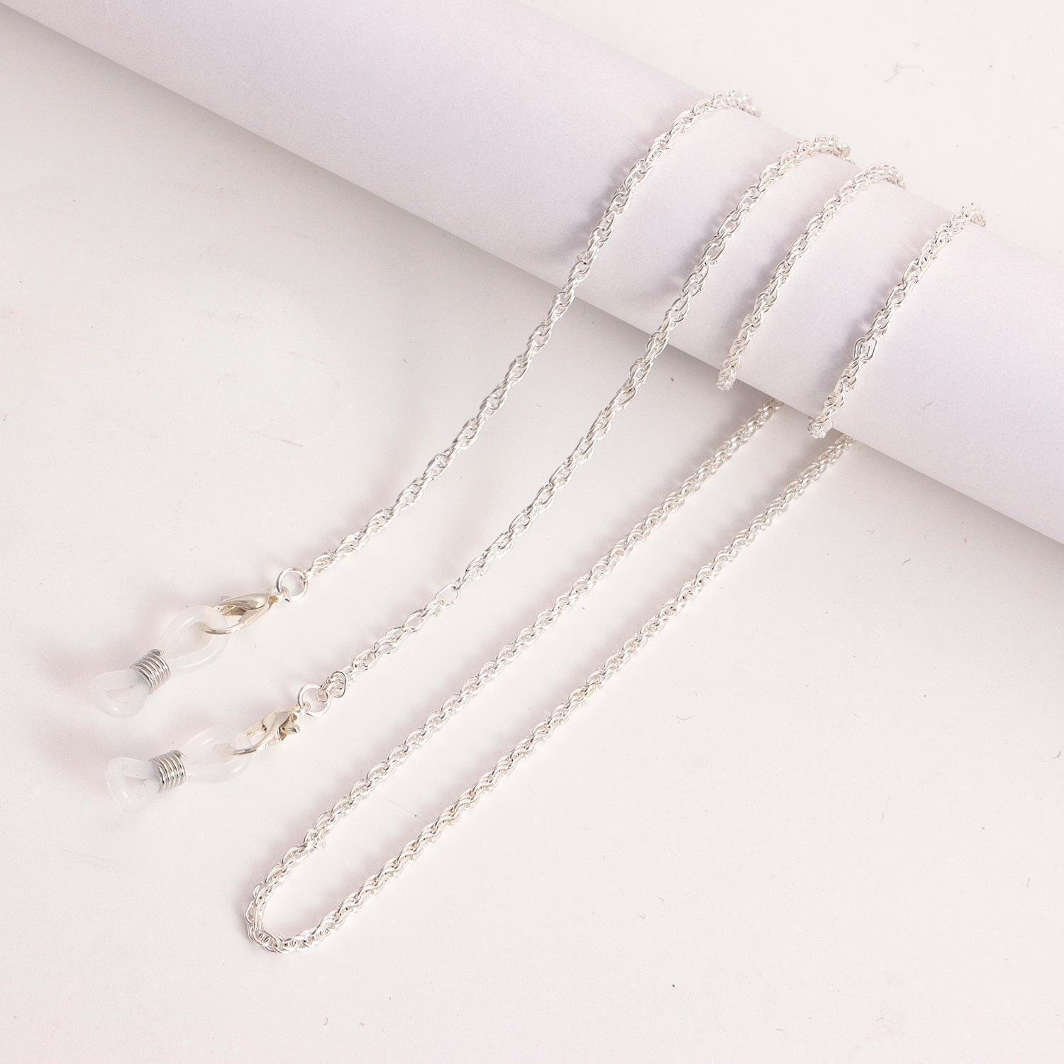 

Европейская и американская модная цепочка масок и очков - металлический дизайн 3 серебряный