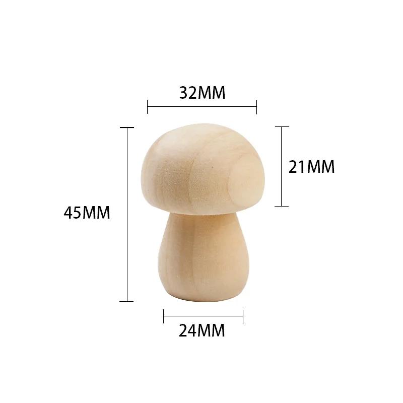 Miniature Wooden Mushroom Scale Model Ornaments Mini Wood Mushroom Simulation Models DIY Desktop Decor Home Crafts