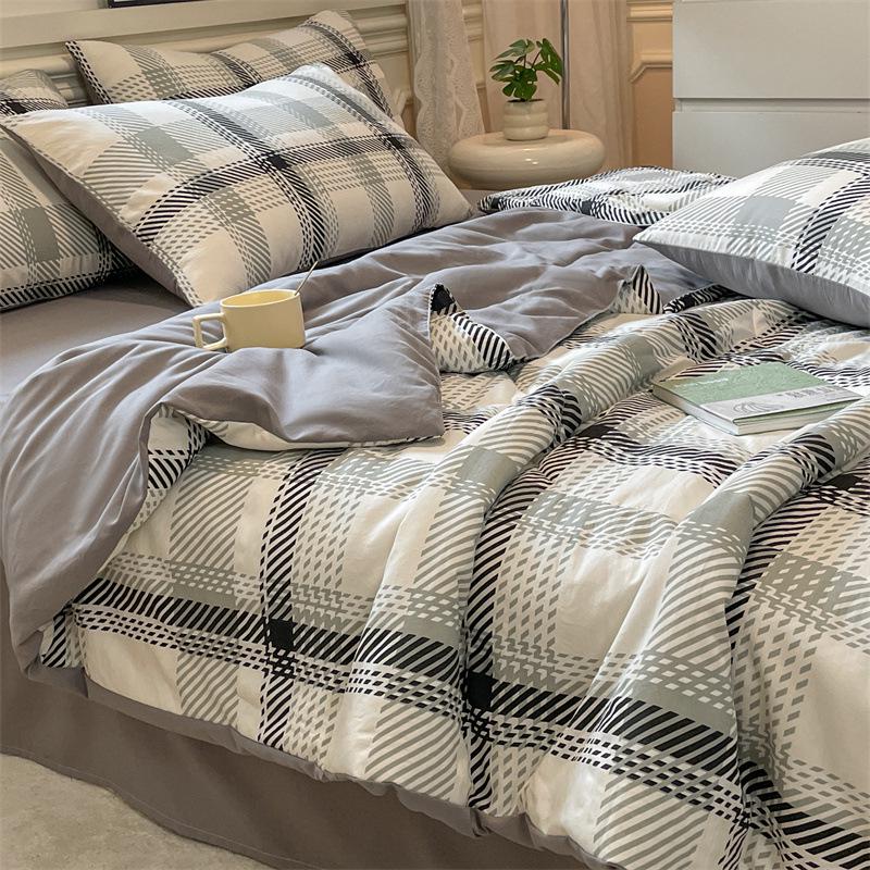 

Полосатое летнее клетчатое одеяло в стиле Muji для общежитий 160*230cm Sheet