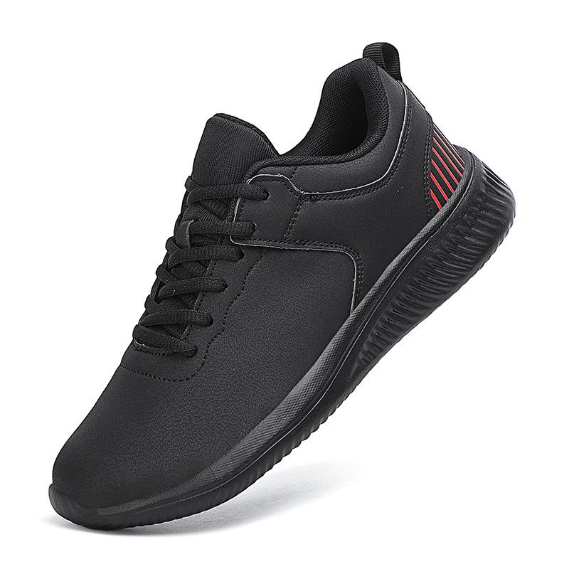 Autumn Lightweight Leather Men's Shoes Soft Sole Cushioning Travel Casual Shoes Running Fitness Sports Shoes Foreign Trade 2025