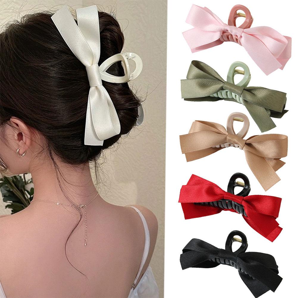 Sweet Bow Grab Clip Girls Elegant Ponytail Braid Claw Clip Sweet Shark Crab Hair Card Korean Exquisite Hair Accessories