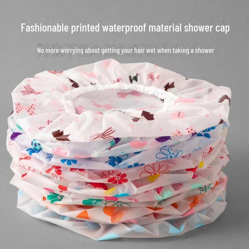 "Assorted PE Shower and Hair Care Caps for Children, Girls, Adults"