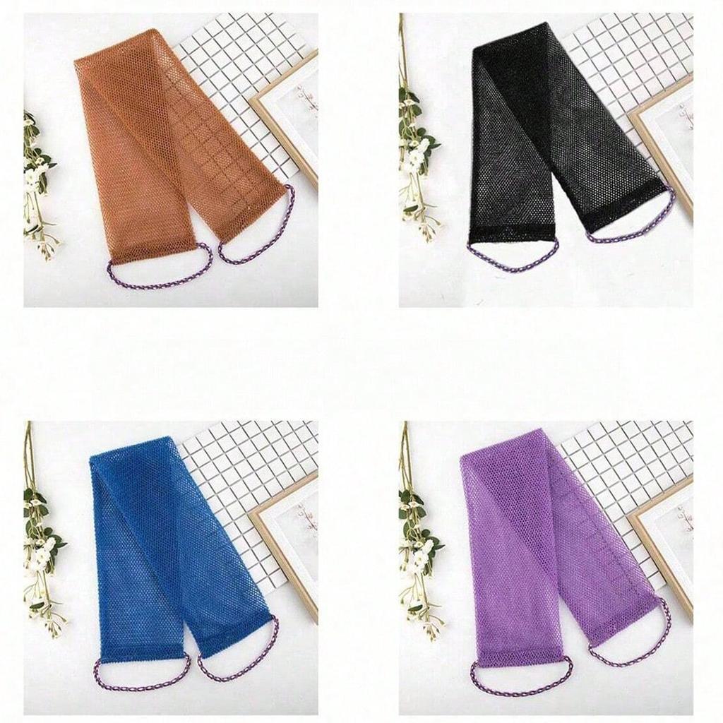 1pc African Nylon Exfoliating Bath Towel, Soft And Scrub, Nylon Bath Towel For Exfoliating And Bubble Foaming, Bathroom Accessories Back To School