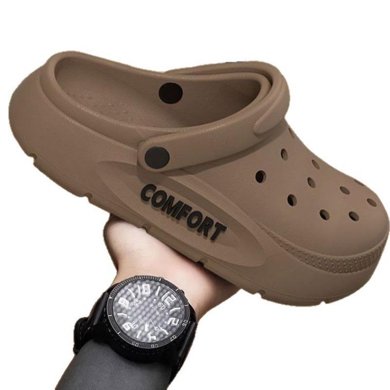 Hole shoes women's platform slippers wear two sandals when going out, beach slippers women's seaside vacation outdoor drag