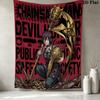 Chainsaw Man Wall Tapestry Aesthetic Wall Hanging Printed Fabric Blanket Decorative Tapestries For Bedroom Living Room Home Decor