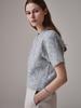 Saengleogsyu Balloon Short Sleeve Knit Blue Gray