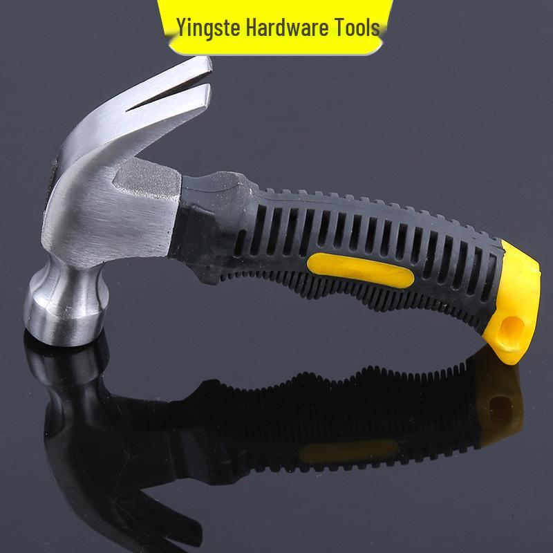 Mini Claw Hammer with Plastic-Coated Handle for Woodworking and Nail Pulling