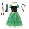 Anna Costume For Kids Girl Fancy Birthday Party Gown Princess Dress Carnival Party Children Clothing Full Printing Vestidos