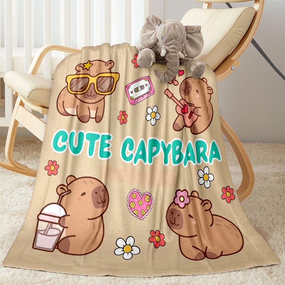 Cute Capybara Party Blankets are suitable for living rooms,making them an ideal choice for outdoor travel and gifts.