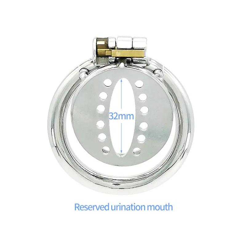 Metal Flat Cock Cage Device Penis Restraint Chastity Lock Penis Ring CB Lock Anti-Cheating Chastity Belt Adult Couple Erotica 18