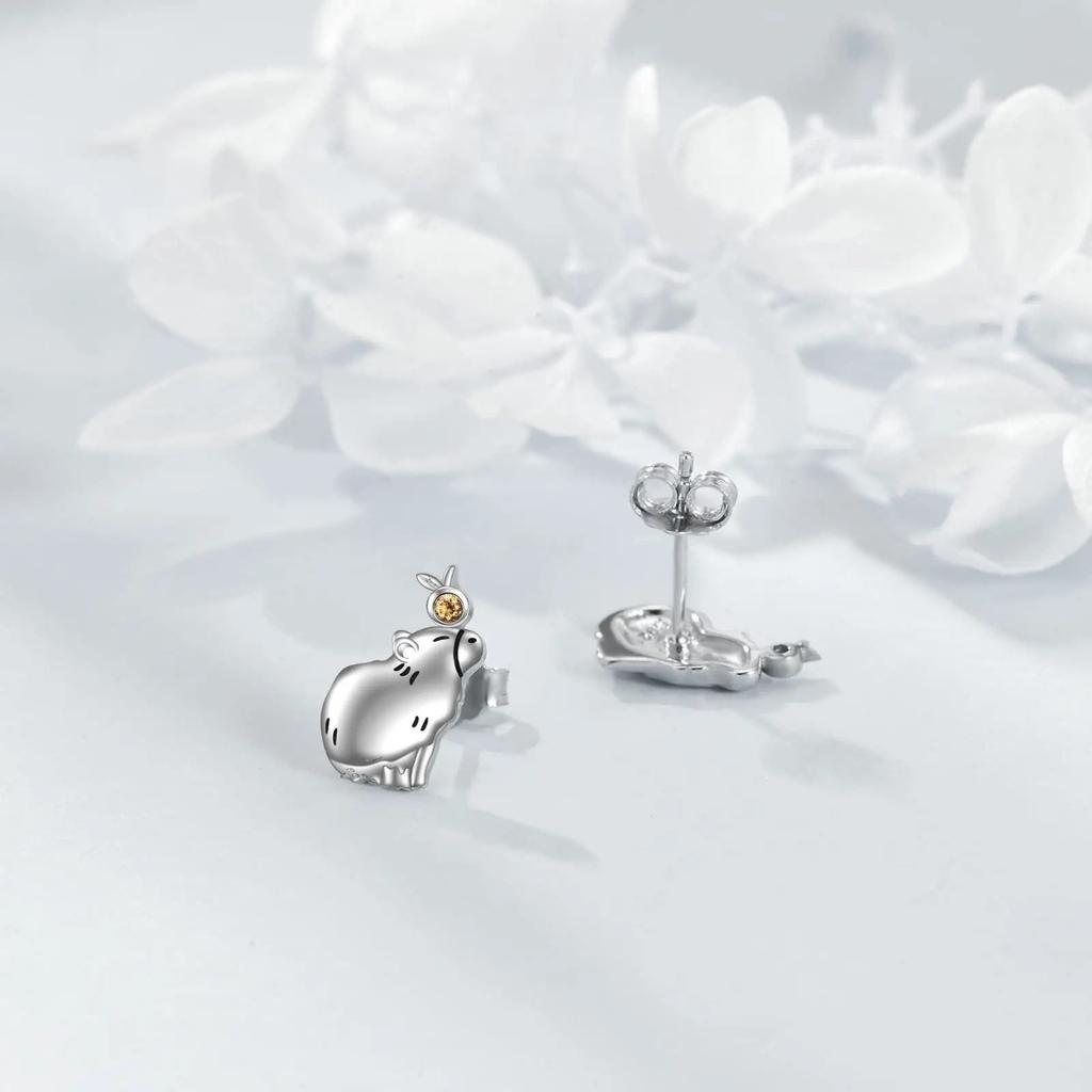 Cute Capybara Earring Adornment Fashionable Ear Rings Jewelry Ornament Fashionable Alloy Earrings for Women Ladies Girls
