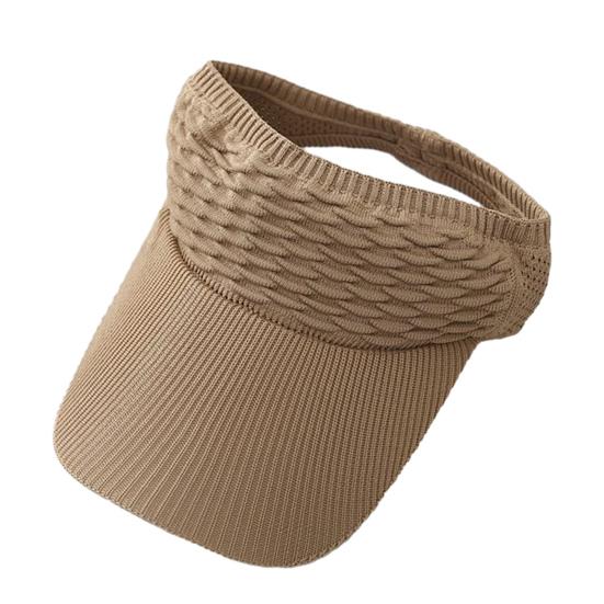 Dame Sommer Solskjermhatt Justerbar Åpen Topp Baseballcaps Elastisk Strikket Sportshatt for Tennis Golf Løping