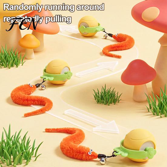 Indoor Cat Entertainment Interactive Ball, Self Rolling Ball with Bell And Detachable Plush Tail, Automatic Obstacle Avoidance, Rechargeable Light for