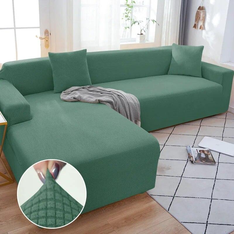 Solid Color Sofa Cover 1/2/3/4 Seater Sofa Cover for Living Room Elastic Spandex L Shaped Corner Sofa Cover Couch Cover for Sofa