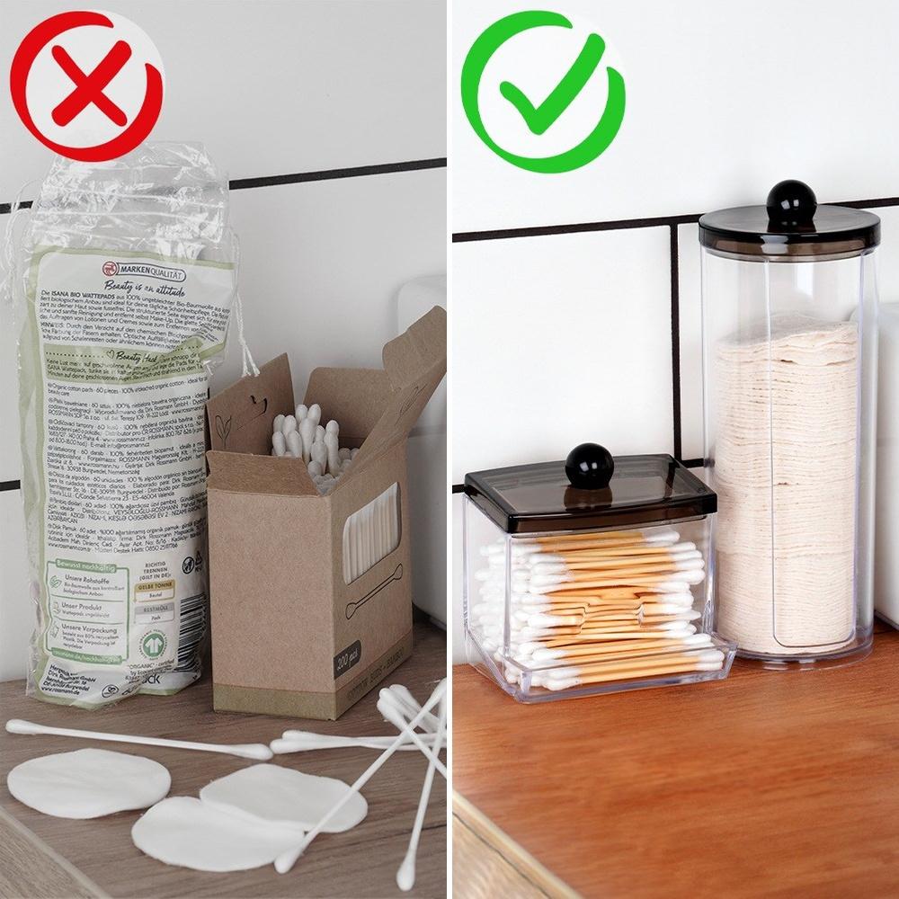 Bathroom Container Organizer for Ear Buds Cosmetic Hygienic