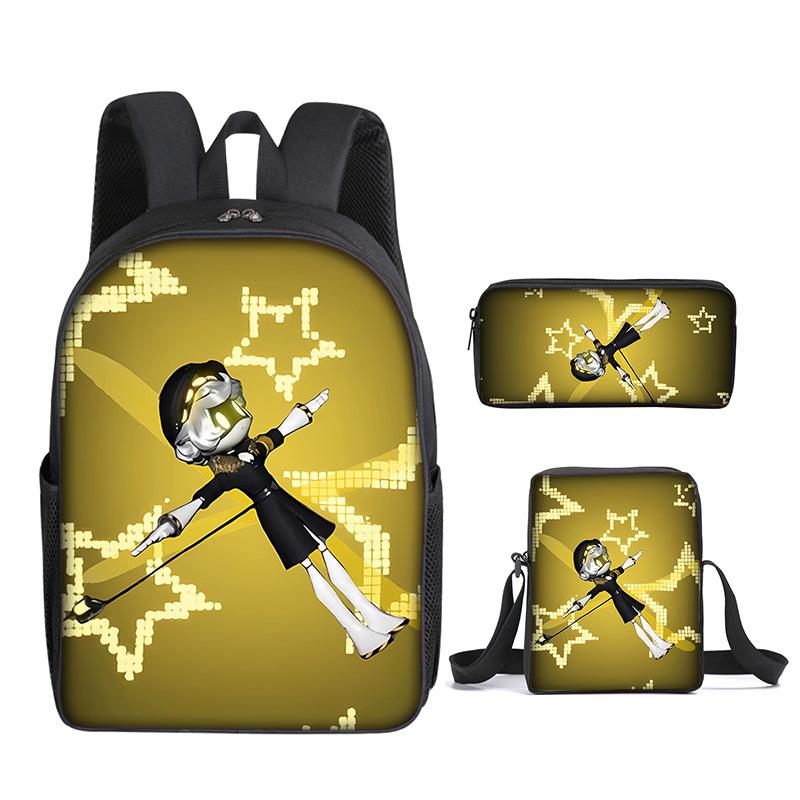 Droni Killer Novità Classici Stampa 3D Set da 3 pezzi Zaino Scolastico per Studenti Zaino per Laptop Zaino a Spalla Inclinata Astuccio