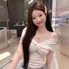 2025 Summer One-Shoulder Twist Short-Sleeve T-Shirt - Women's Trendy Slim Fit Top