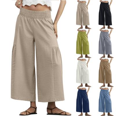 Women's Fashionable Loose-fitting Casual Wide-leg Pants With Pockets