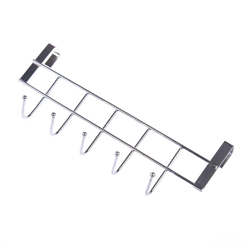 Bolded Stainless Steel Five-hook Cabinet Door Back Type 5-hook Door Head Hanger Coat and Hat Hook