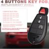 Key Fob Case Replacement for Dodge Ram 1500 2500 3500 4500 5500 2013 2014 2015 2016 2017 2018    GQ4-53T 56046955 Pickup Truck 4 Button Keyless Entry