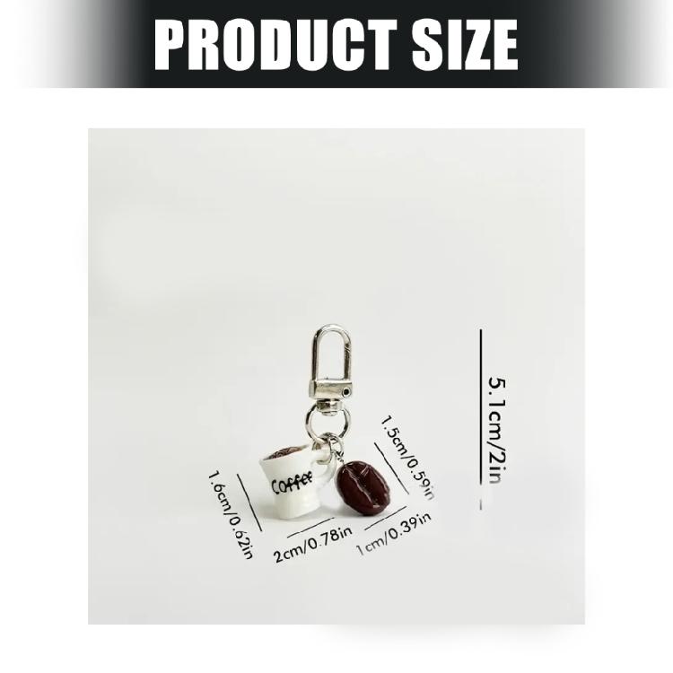 Coffee Themed Key Holder Ergonomic Resin Keychain Functional Accessory For Home Office Travel