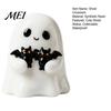 Durable Resin Ghost Figurine Halloween Figurine, Cute White Statue with Bats, Weatherproof for Gardening Ornament Home Mantel Tabletop Decor