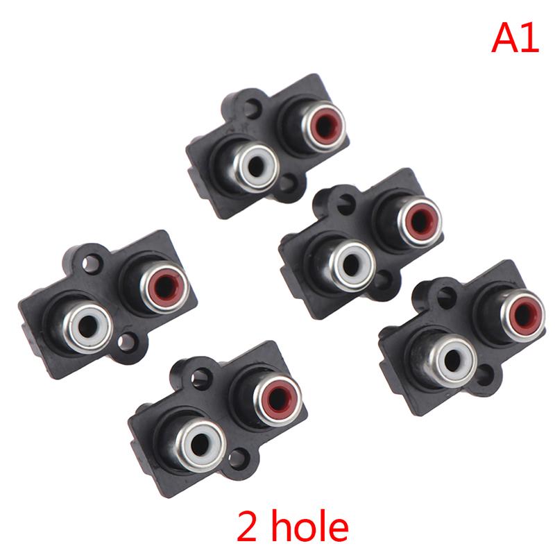 5Pcs 2/4 hole RCA Female Stereo audio Jack AV Audio input socket Connector Lotus row Amplifier Interface Signal connection
