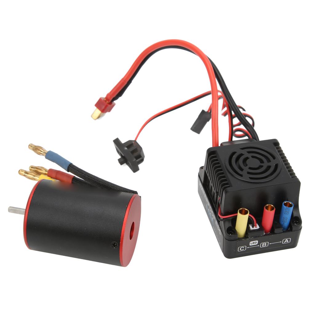 3650 3100KV Brushless Motor with 60A ESC Electric Governor Short Line for 1 8 1 10 RC Car