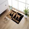 Welcome Goodbye Black Cat Dual-Sided Porch Decor Mat Doormat Rubber Kitchen Floor Mat Non-Slip Carpet Entrance Rug