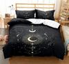 Black Sun Moon Star Bedding Set Bohemian Totem Line Duvet Cover Pillowcases Bedlinen Adults Bedclothes Twin Full Queen King Size