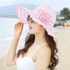 1 Pcs New Summer Sun Hats for Women Big Wave Brim Flower Sunshade Outdoor Beach Sunscreen Straw Hat Female Versatile Cap