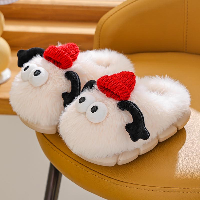 

Затишні бавовняні капці для дітей - Нековзкі, Плюшеве зимове взуття для дому для хлопчиків та дівчаток Size 30-31 (Inner Length 19.5 CM) білий