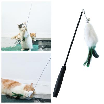 Funny Cat Stick Three-section Telescopic Anti-slip Bell Fox Fur Cats Fishing Rod Pet Supplies