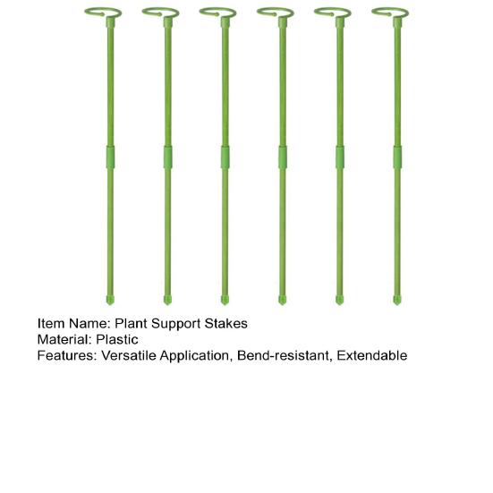 6 Pcs Plant Support Stakes Extendable Support Stakes Orchid Sticks with Ring Clips for Indoor Outdoor Plant Tomato Vegetables Monstera
