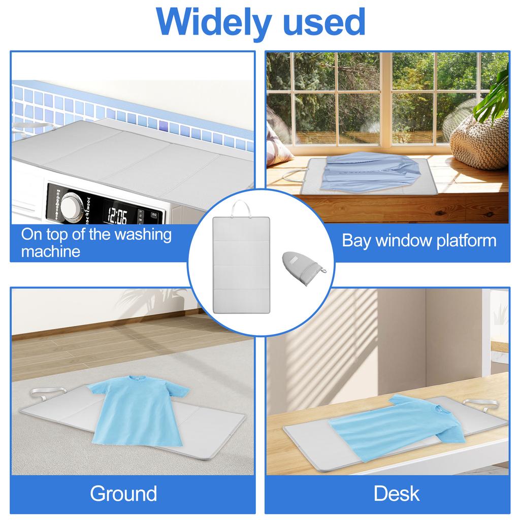 Faltbare Bügelmatte Tragbare Reise-Dampfbügelunterlage mit Zubehör Verdickte Hitzebeständige Hängende Über-der-Tür-Bügeldecke