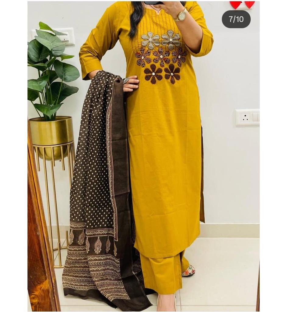 Indian Women Designer Kurta Pant Dupatta Set Indian Bollywood Top Tunic Kurti Salwar Suit