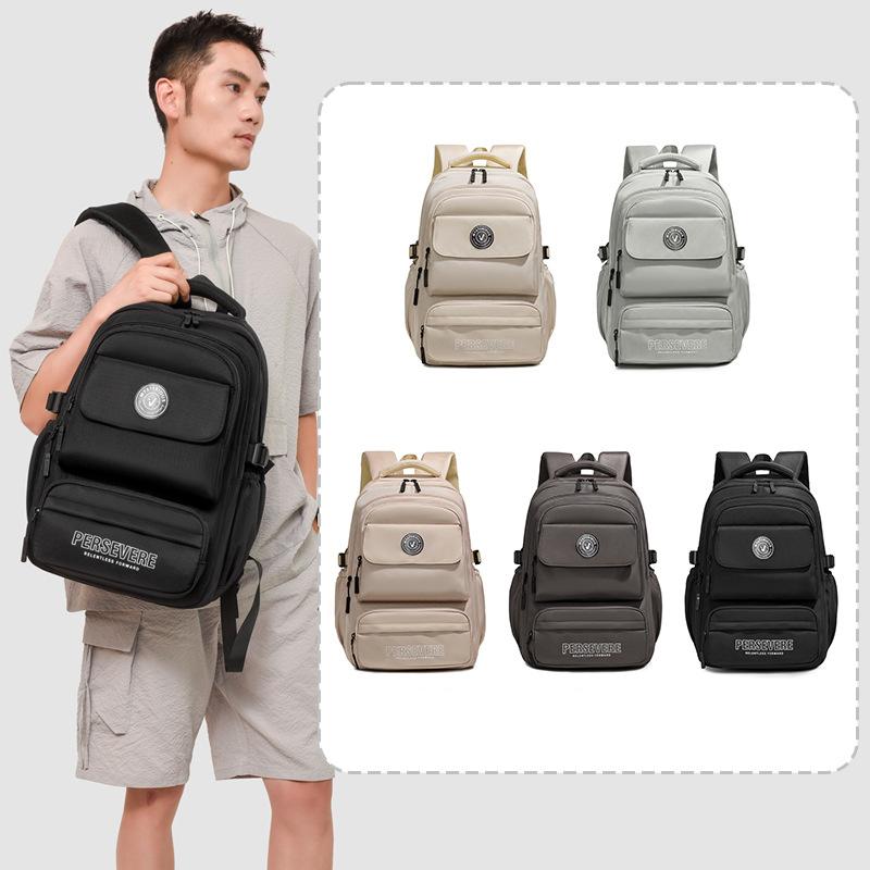 

Middle School Student Schoolbag Men s Large Capacity Backpack Travel Backpack шампанського