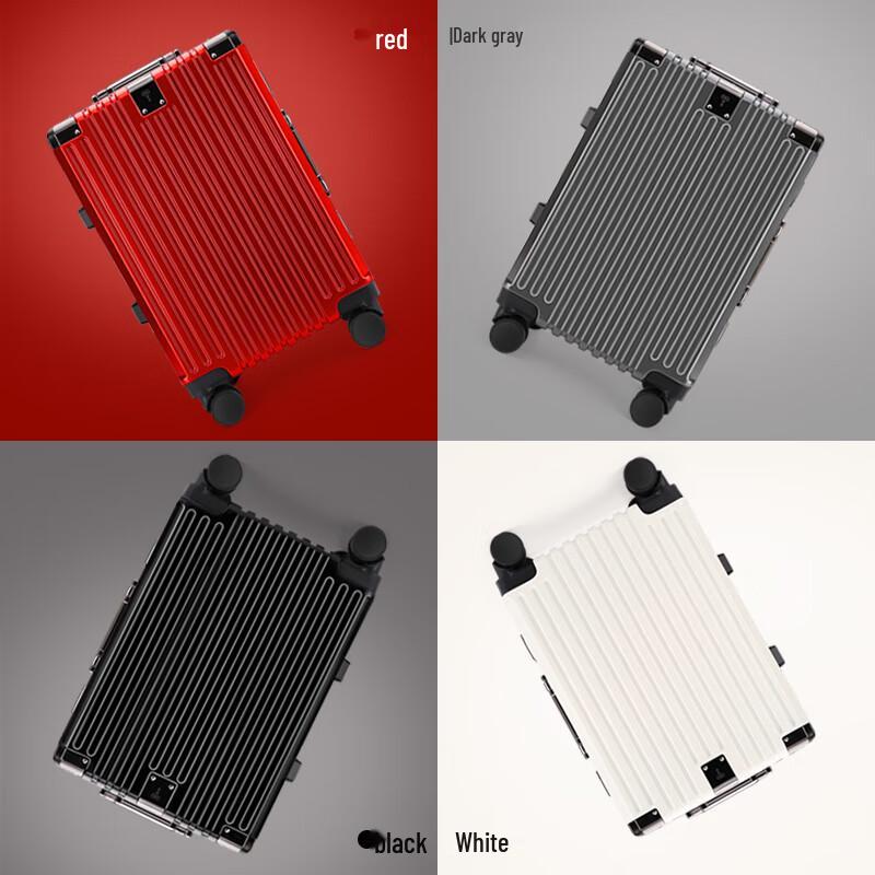Hengyuanxiang Vertical Stripe Business Aluminum Frame Luggage with Metal Corners