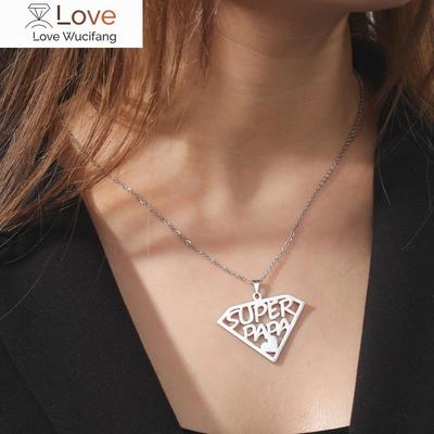 Cazador Super Papa Mama Pendant Necklace For Men Dad Woman Stainless Steel Jewelry Gifts For Mother Father 'S Day Wholesale