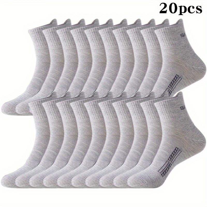 

20 пар мужских носков с защитой от запаха и впитыванием пота, удобные и дышащие спортивные носки для повседневного ношения и ношения на открытом воздухе 20 Pairs серый