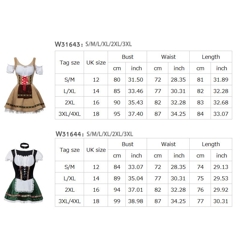 3xl Women Oktoberfest Costume German Bavarian Dirndl Beer Maid Fancy Dress German Bavarian Beer Outfit Cosplay Halloween Costume