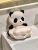 Automatic draining creative panda soap box soap box storage rack household ceramic soap dish holder bathroom accessories