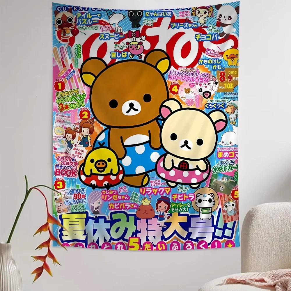 Japan Anime Cute Cartoon Rilakkuma Hanging Bohemian Tapestry Bohemian Wall Tapestries Mandala Kawaii Room Decor